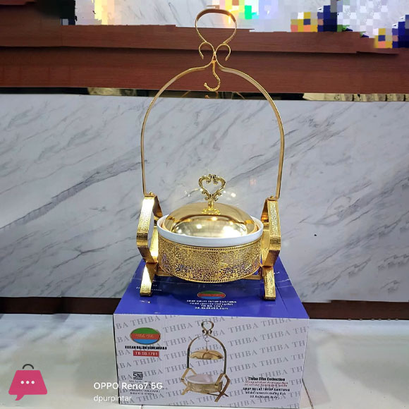 Luxury Chafing Dish Buffet Gold Porcelain Chefing Dish 2Liter