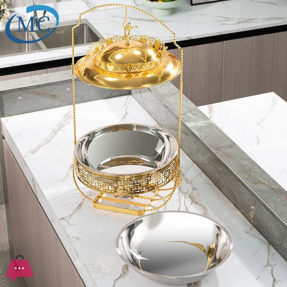 Luxury Chafing Dish Buffet Set High Capacity Dome Chafing Buffet Dishes Stainless Steel Chafing Dish 8 Liter