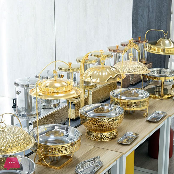 Luxury Chafing Dish Buffet Set High Capacity Dome Chafing Buffet Dishes Stainless Steel Chafing Dish 8 Liter