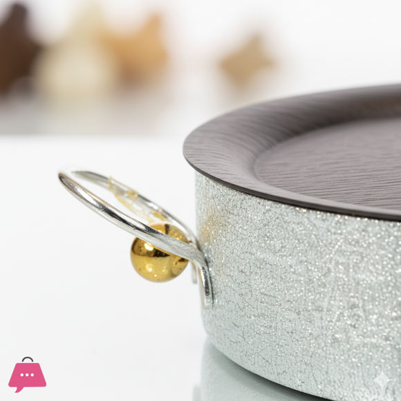 Luxury Round Serving Metal Platter with Handles