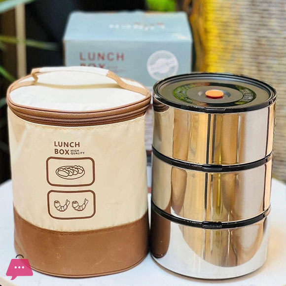 MEAL BAG Student Bento Waterproof Aluminum Foil Thermal Handbag with Steel Lunch Box