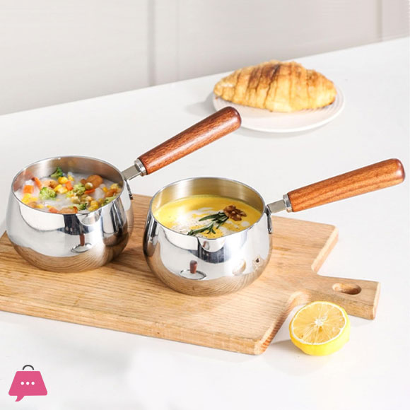 316 Stainless Steel Multifunctional Milk Saucepan with Lid and Heatproof Handle for Cooking Boiling and Simmering