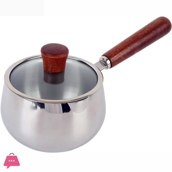 316 Stainless Steel Multifunctional Milk Saucepan with Lid and Heatproof Handle for Cooking Boiling and Simmering