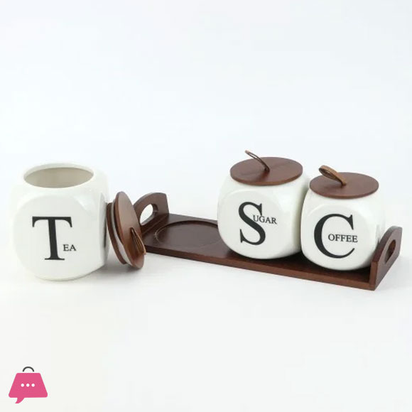 Modern Design Sugar Tea and Coffee Jar Set