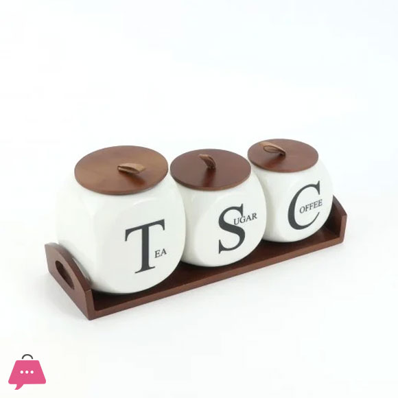 Modern Design Sugar Tea and Coffee Jar Set