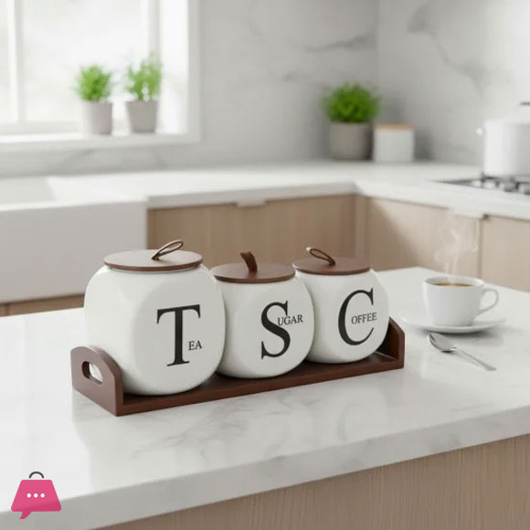 Modern Design Sugar Tea and Coffee Jar Set