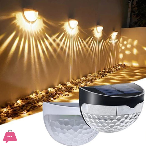 Pack of 2 Solar Waterproof Outdoor Led Light Solar Fence Lights, Solar Decorative Garden Lights, Waterproof Wireless Outdoor Lights for Garden, Fence, Patio Use,Warm White High Quality