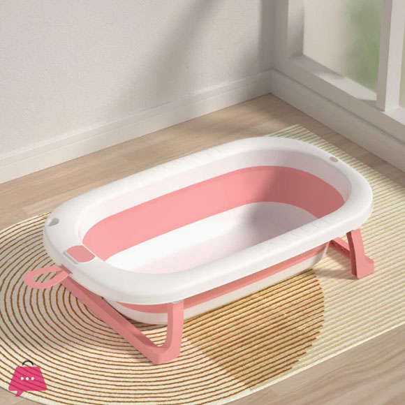 Plastic Infant Shower Bath Tub Folding Stand Foldable Baby Bath Tub