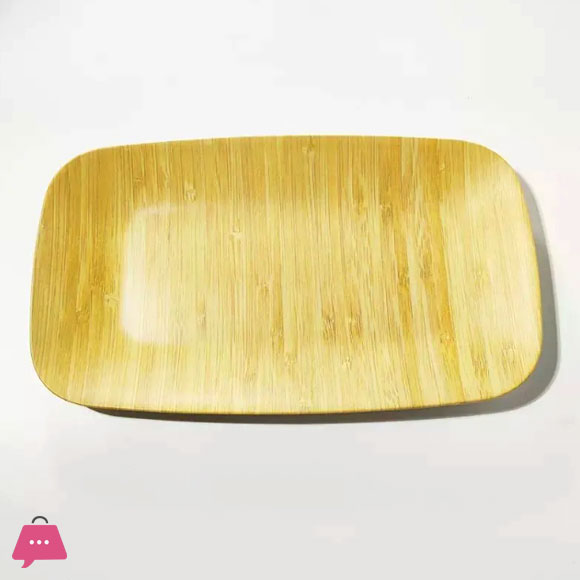 Rectangular Shaped Eco Biodegradable Bamboo Fiber Plates for Bread Fruit Vegetable Food Rustic Serving Plate