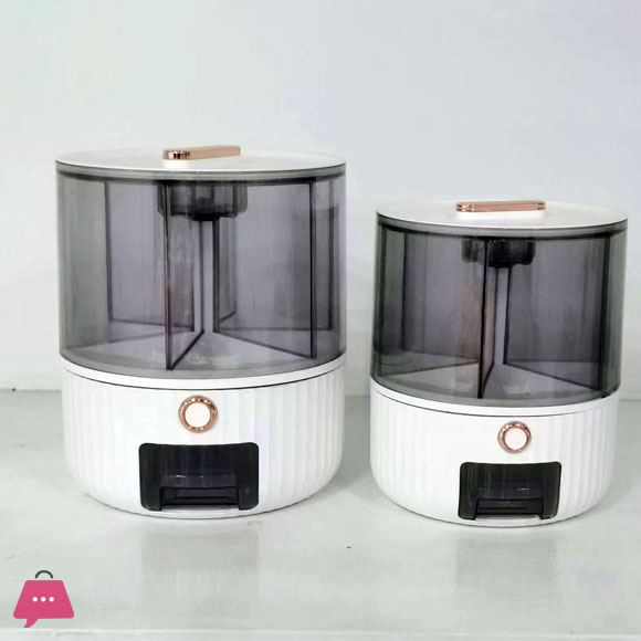 Rice Dispenser Rice and Grain Storage Container 360 Rotating Food Dispenser Measuring Cylinder with Lid Sealed Storage Container for Rice