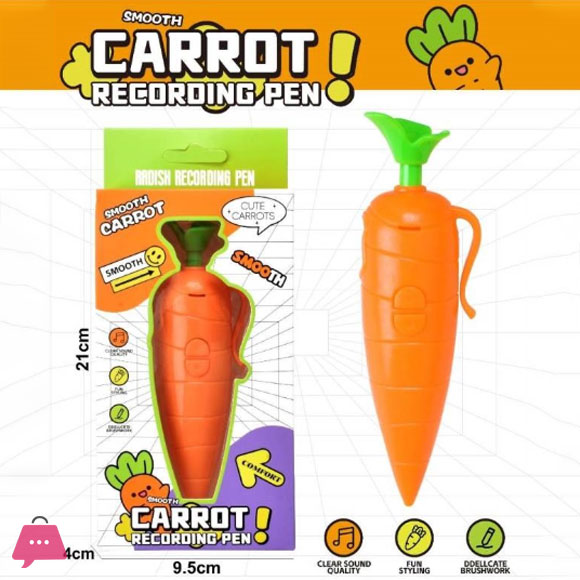 Signature Pen Can Record Audio Recording pens Carrot Shape Writing Recording Pen Recording for 60 Seconds