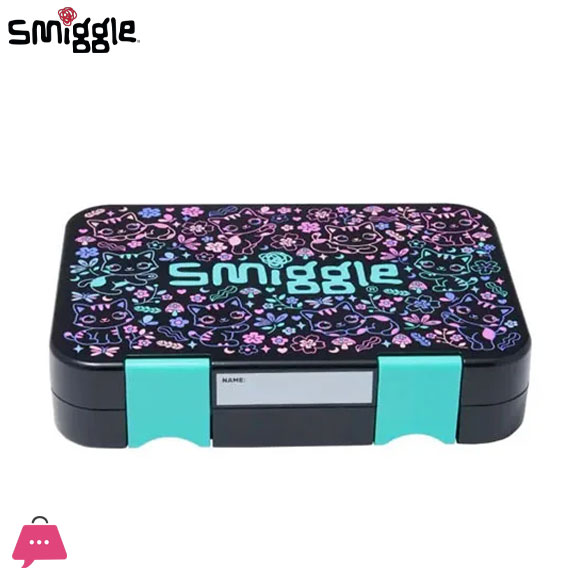Smiggle Lunch Box Cat & Flowers Design for Kids