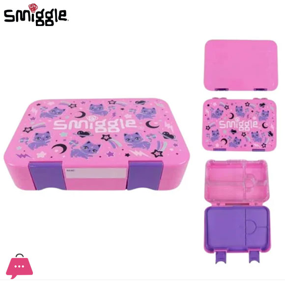 Smiggle Lunch Box Happy Bento for Kids – Cute Cartoon Cat Design