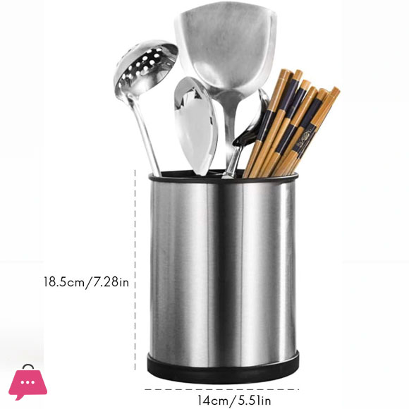 Stainless Steel Kitchen Utensil Holder 18.5x14cm