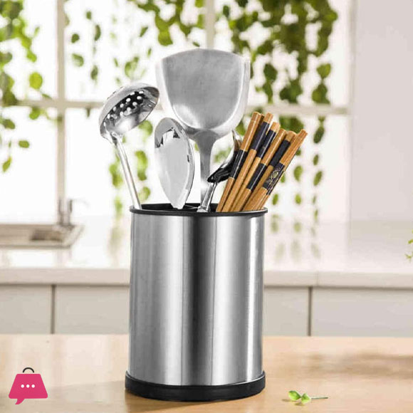 Stainless Steel Kitchen Utensil Holder 18.5x14cm