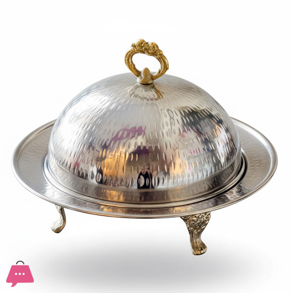 Stainless Steel Serving Platter Stand With Lid