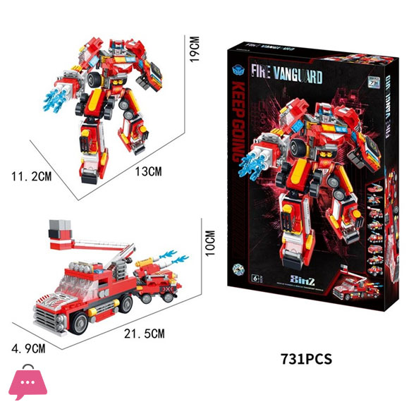 Transformers 8 in 2 Engineering Corps Deformation Robot Building Blocks