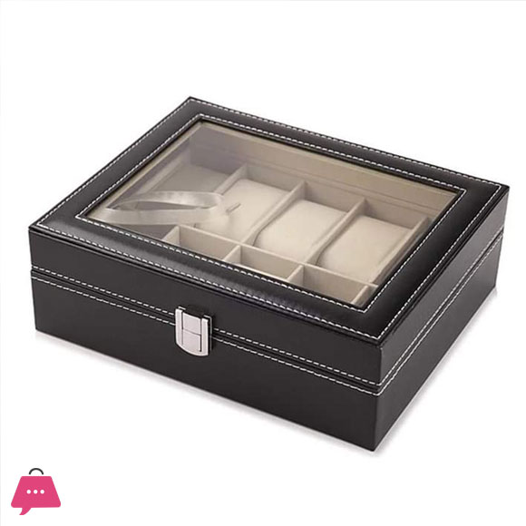 Watch Display Case Organizer with Glass 10- Slots