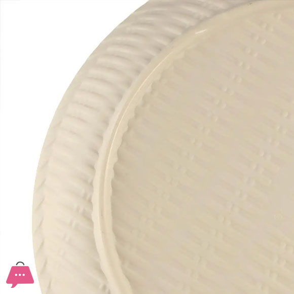 Rattan Round Biodegradable Bamboo Fiber Plate 25cm