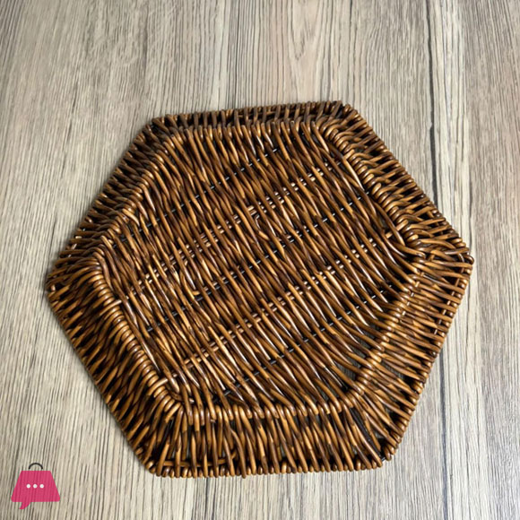 Wicker Bread Basket Tabletop Food Serving Trays Handwoven Storage Basket for Fruits Vegetables Home Restaurant 2 Size