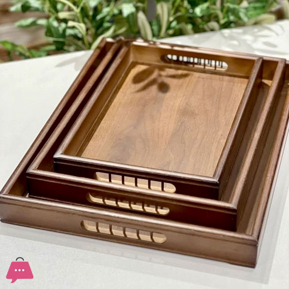 Wooden Tray - Elegant Serving Tray Set of 3