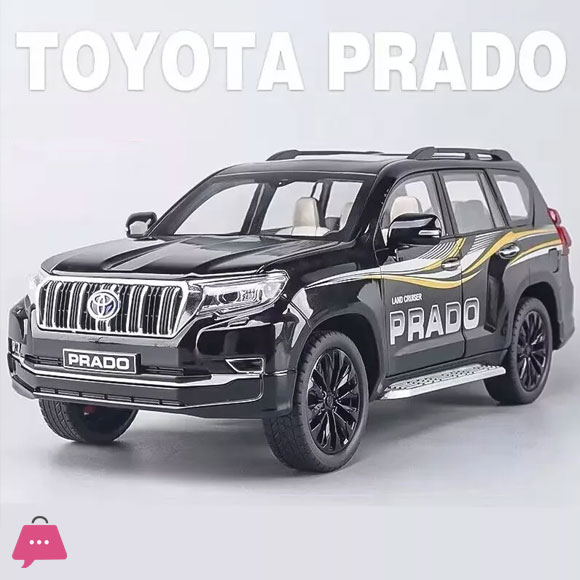 1:18 Toyota Land Cruiser Prado Diecast SUV Car Model Toys For Boy Gifts Collection Hobby White Green With New Original Box