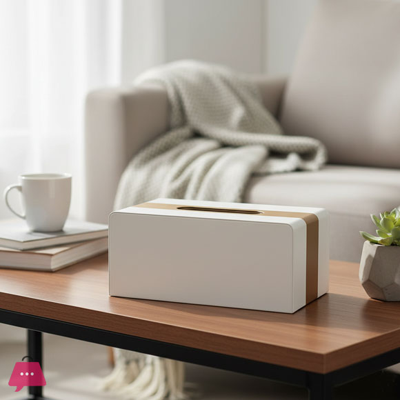 1 Leather Tissue Box, Rectangular Tissue Box