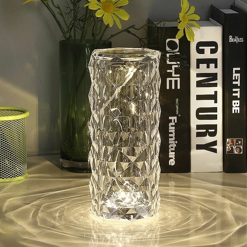 Crystal Diamond Table Lamp, 16 Color Changing Touch Lamp USB Romantic Rose Diamond Table Lamps, Remote Touch Creative Lights for Bedroom Living Room Party Dinner Decor