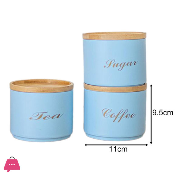 3x Airtight Kitchen Canister Storage Container Jar for Tea Treats
