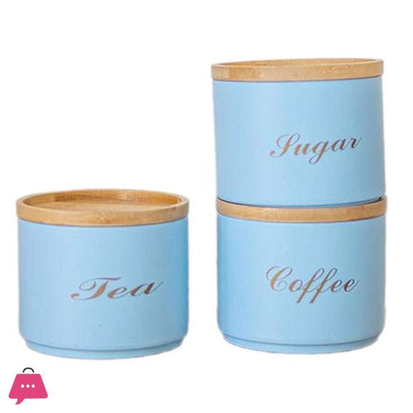 3x Airtight Kitchen Canister Storage Container Jar for Tea Treats