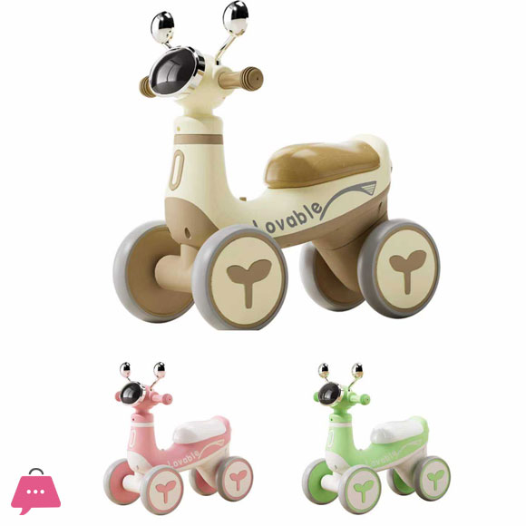 4 Wheel Kids Pedal Balance Bikes Bubble Blowing Ride on Car Toys with Light and Music Player