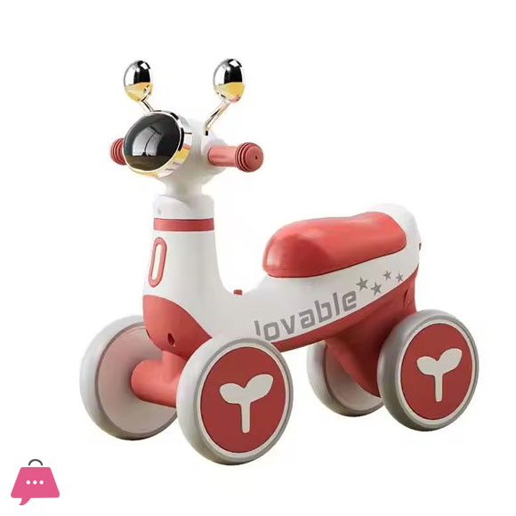 4 Wheel Kids Pedal Balance Bikes Bubble Blowing Ride on Car Toys with Light and Music Player