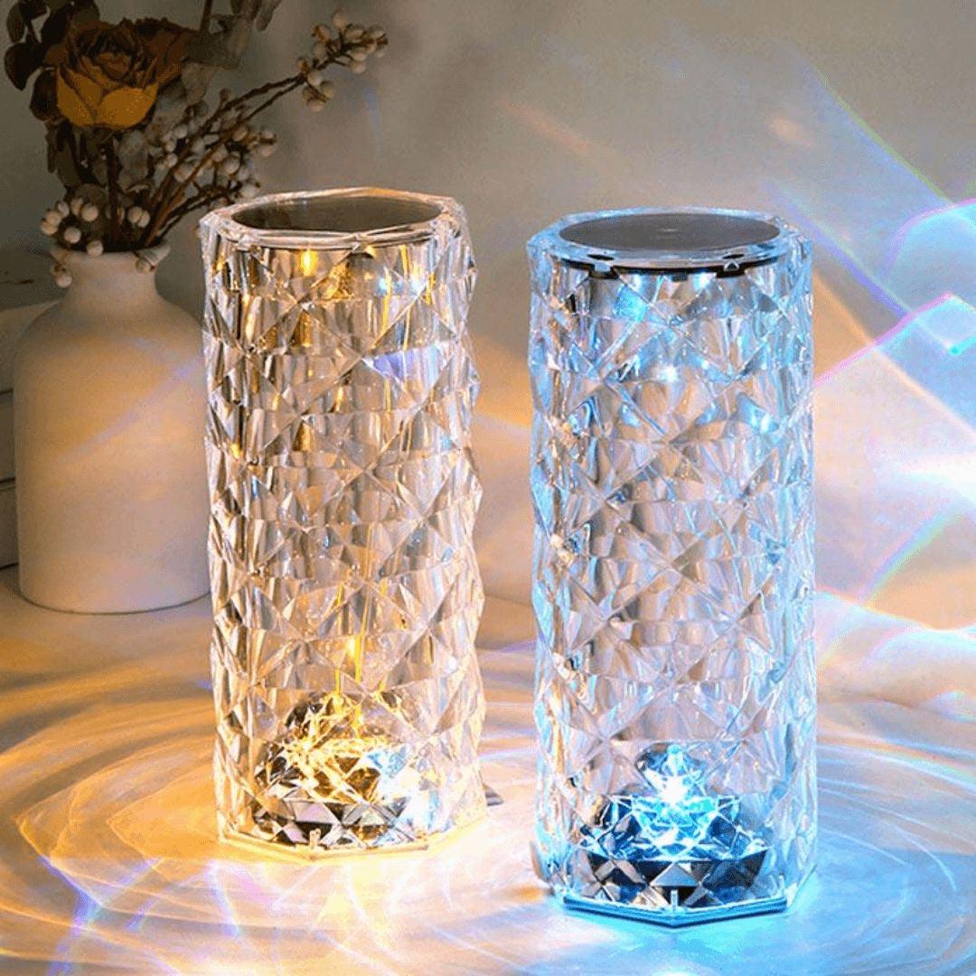 Crystal Diamond Table Lamp, 16 Color Changing Touch Lamp USB Romantic Rose Diamond Table Lamps, Remote Touch Creative Lights for Bedroom Living Room Party Dinner Decor