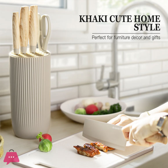 6 Piece Knife Set Kitchen Knives Block Sets with Healthy Anti-Rust Coating Stainless Steel Chef Knife Set