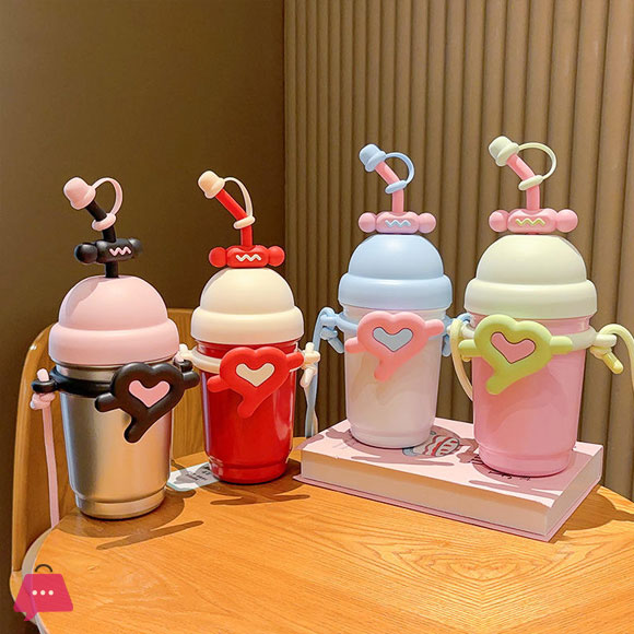 700ml love Heart Design Double Wall Stainless Steel Vacuum Coffee Tumbler Cup