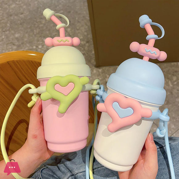 700ml love Heart Design Double Wall Stainless Steel Vacuum Coffee Tumbler Cup
