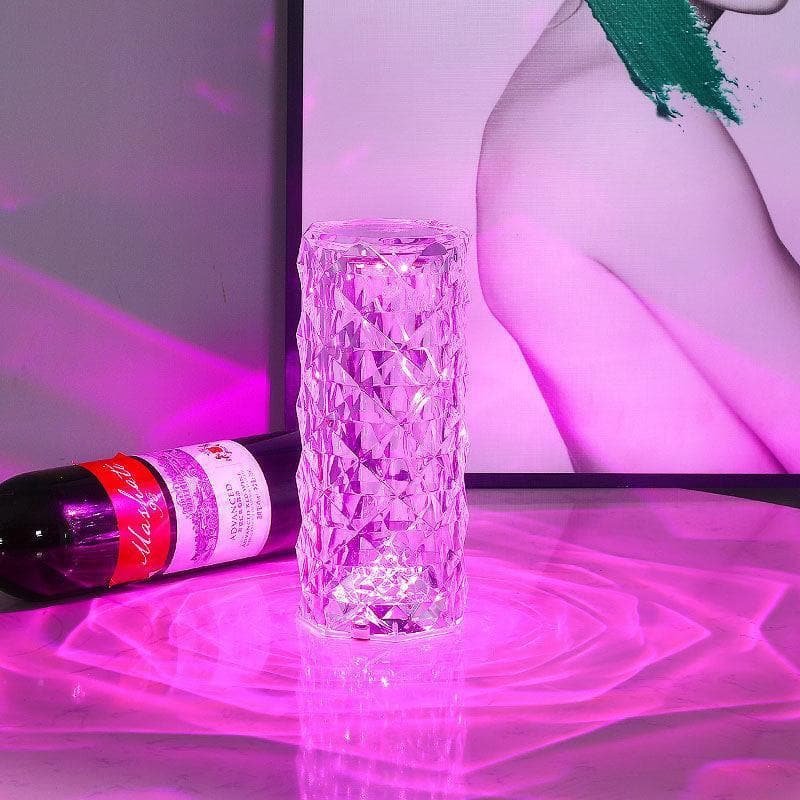 Crystal Diamond Table Lamp, 16 Color Changing Touch Lamp USB Romantic Rose Diamond Table Lamps, Remote Touch Creative Lights for Bedroom Living Room Party Dinner Decor