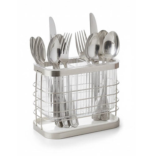 Durable 3-Compartment Stainless Steel Cutlery Holder