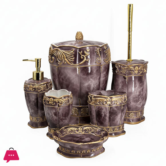 Modern Resin Made Bathroom Accessories Set 7 Pcs in Pakistan