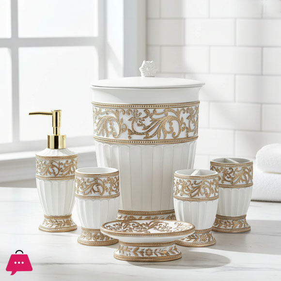 Modern Resin Made Bathroom Accessories Set 7 Pcs in Pakistan (Copy)