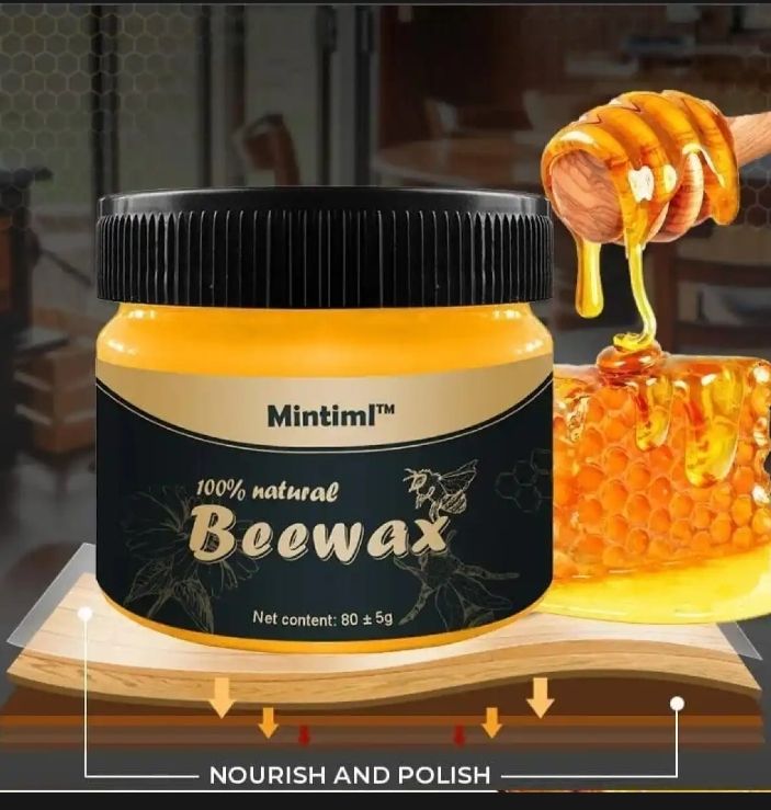 Natural Wood Wax Traditional Beeswax Polish for Wood & Furniture (85g)