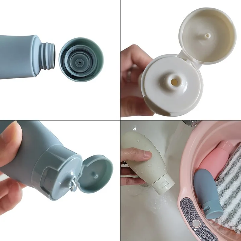 3pcs Set Travel Refillable Cosmetic Containers 60ML Travel Bottles Mini Squeeze Bottles