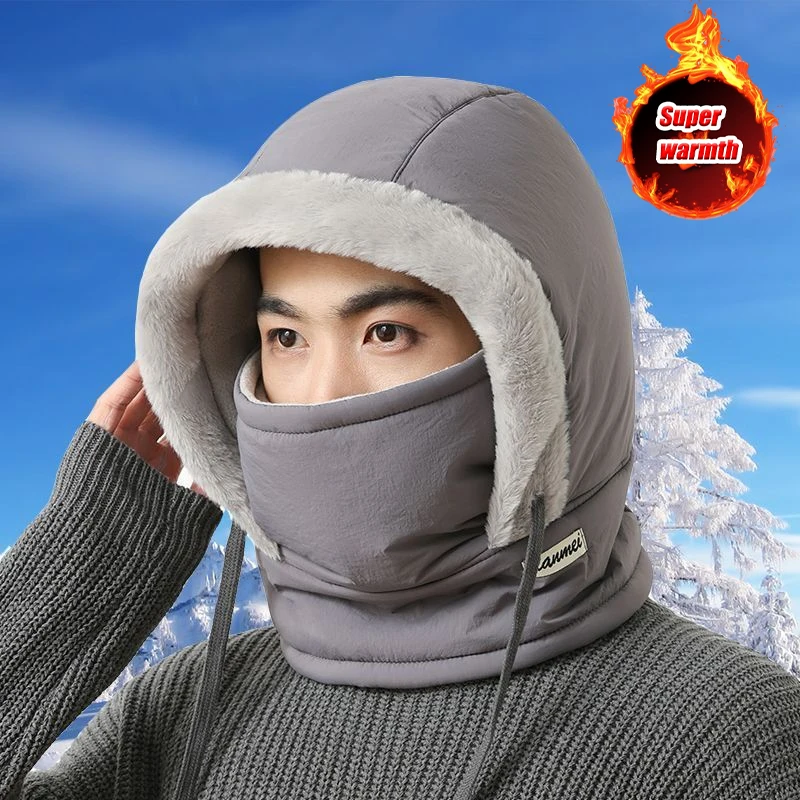 Winter Thermal Fleece Warmer Cold Weather Thermal Scarf Winter Windproof Hood Hat Face Mask for Outdoor Activities