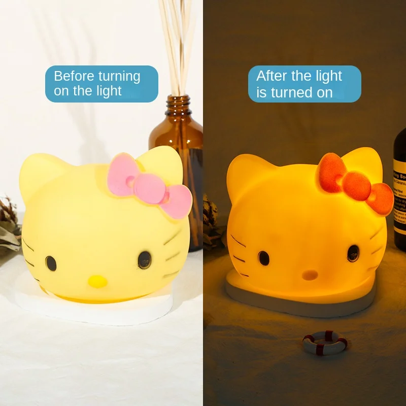 Hello Kitty Night Light Cartoon Cute Bedside Lamp