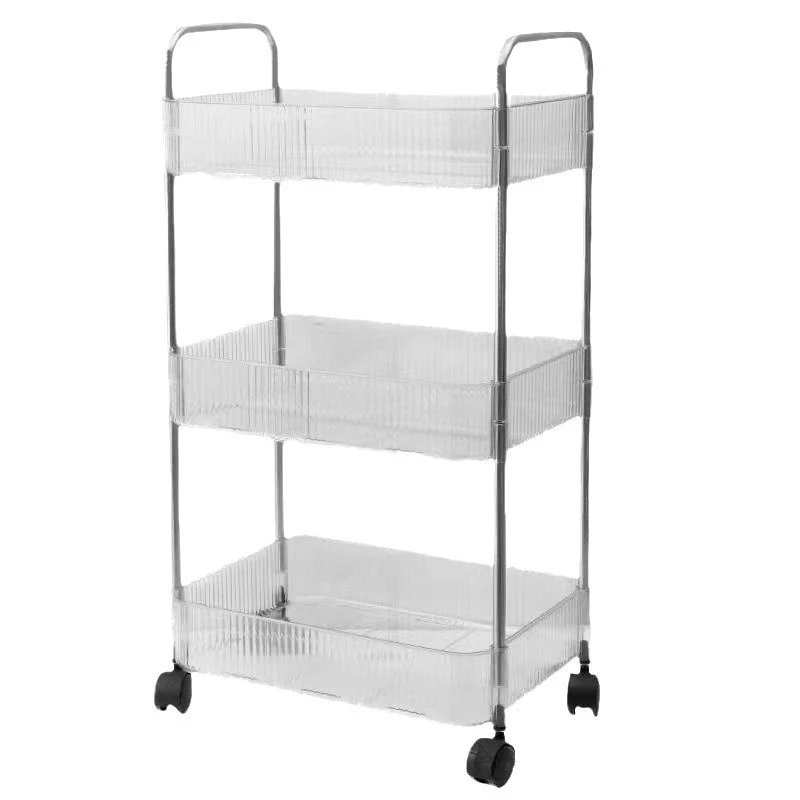 Multi-Layers Storage Rack Home Trolley for Snacks Cosmetic 3 & 4 Tiers Rolling Cart