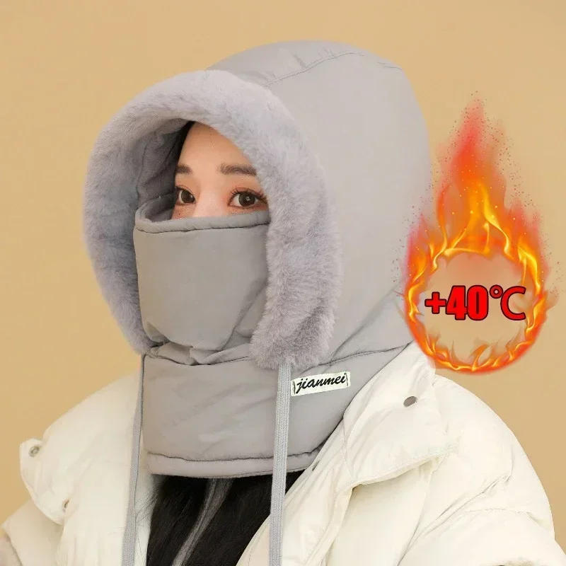 Winter Thermal Fleece Warmer Cold Weather Thermal Scarf Winter Windproof Hood Hat Face Mask for Outdoor Activities