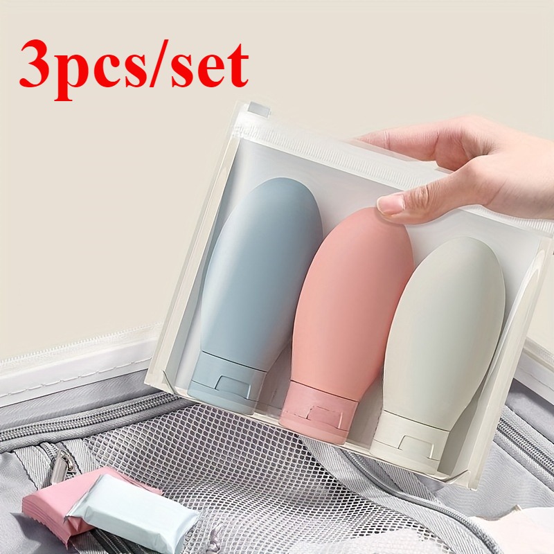 3pcs Set Travel Refillable Cosmetic Containers 60ML Travel Bottles Mini Squeeze Bottles