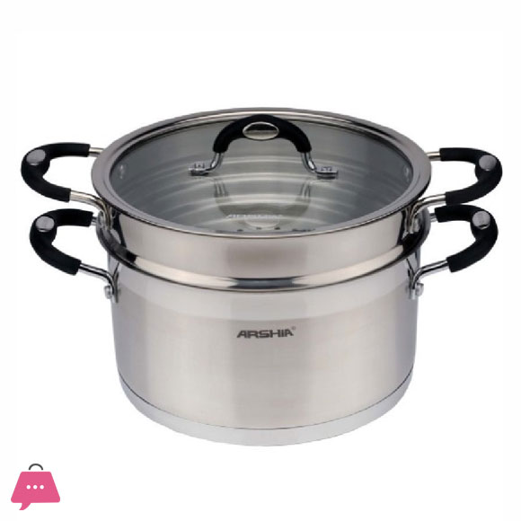Arshia Stainless Steel Pot With Steamer 24cm - 2719
