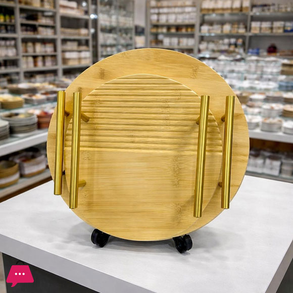 Bamboo 2Pcs Round Tray Set