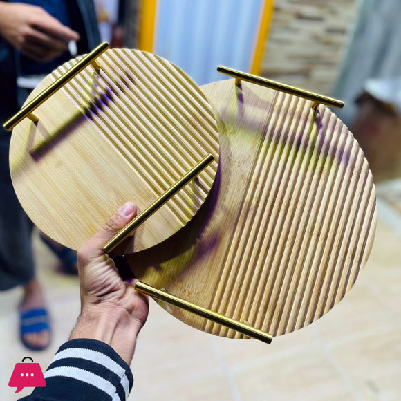 Bamboo 2Pcs Round Tray Set